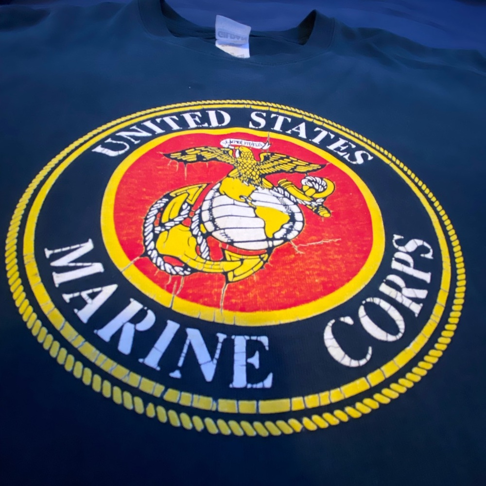Washed black marine corps shirt